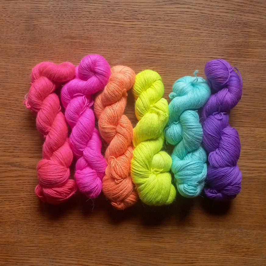 Alpaca Yarn - Fluorescent Yellow Fingering