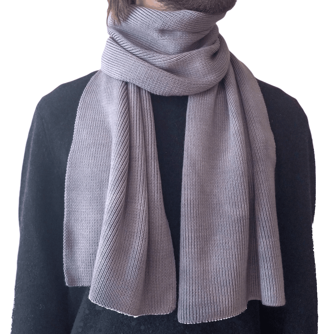 Gray merino wool scarf