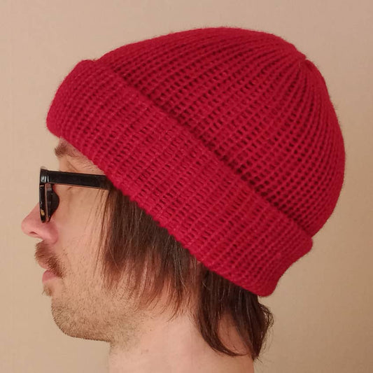 100% Baby Alpaca Beanie - Red