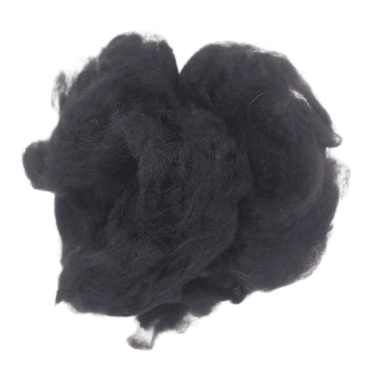 Black wool roving