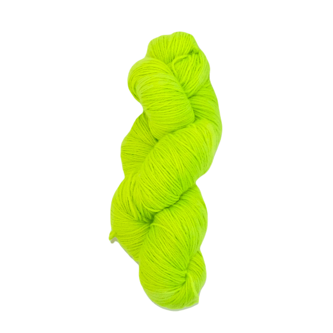 Merino Wool Yarn - Fluorescent Chartreuse Fingering
