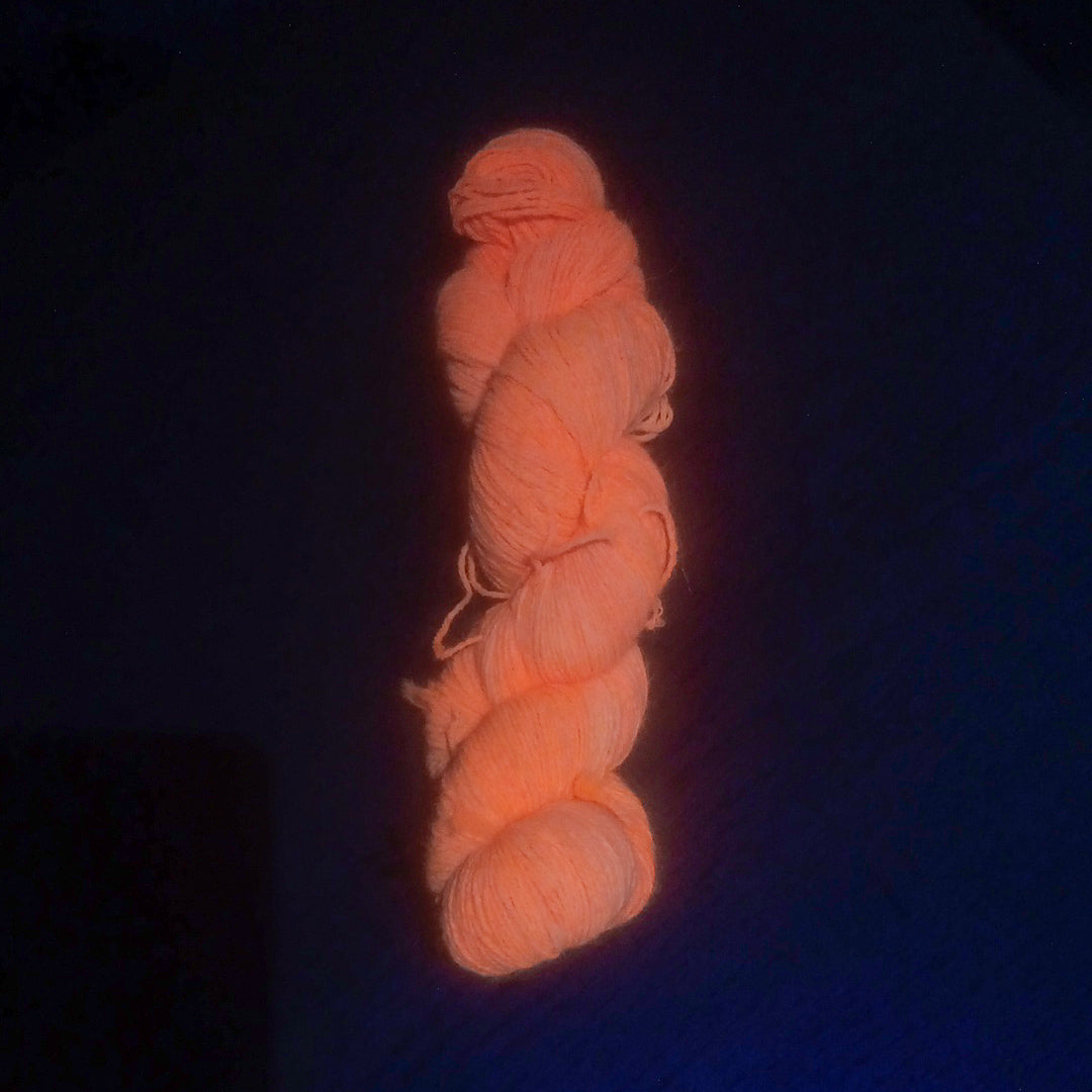 Merino Wool Yarn - Fluorescent Orange Fingering