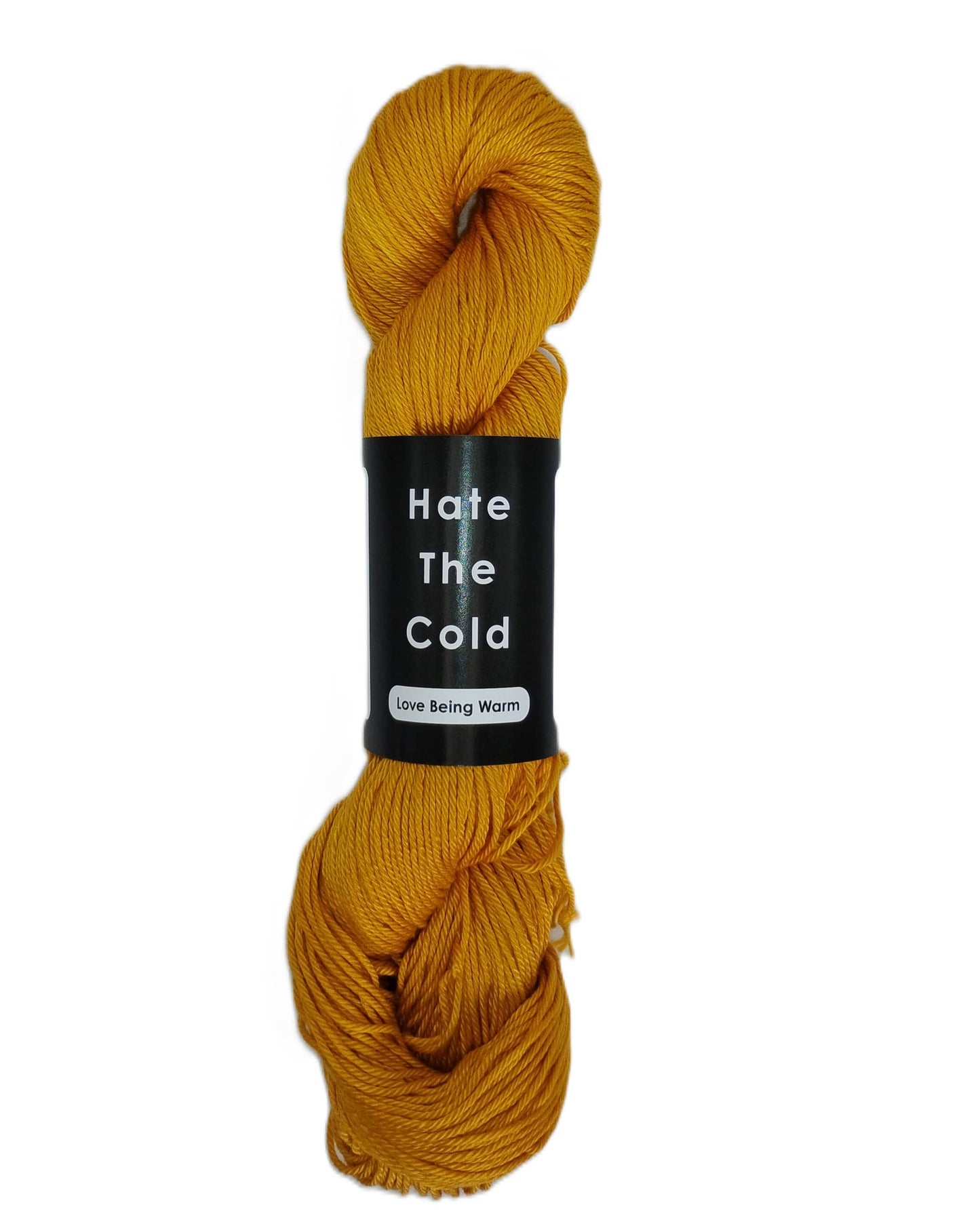 Hand-dyed pima cotton yarn in mustard yellow