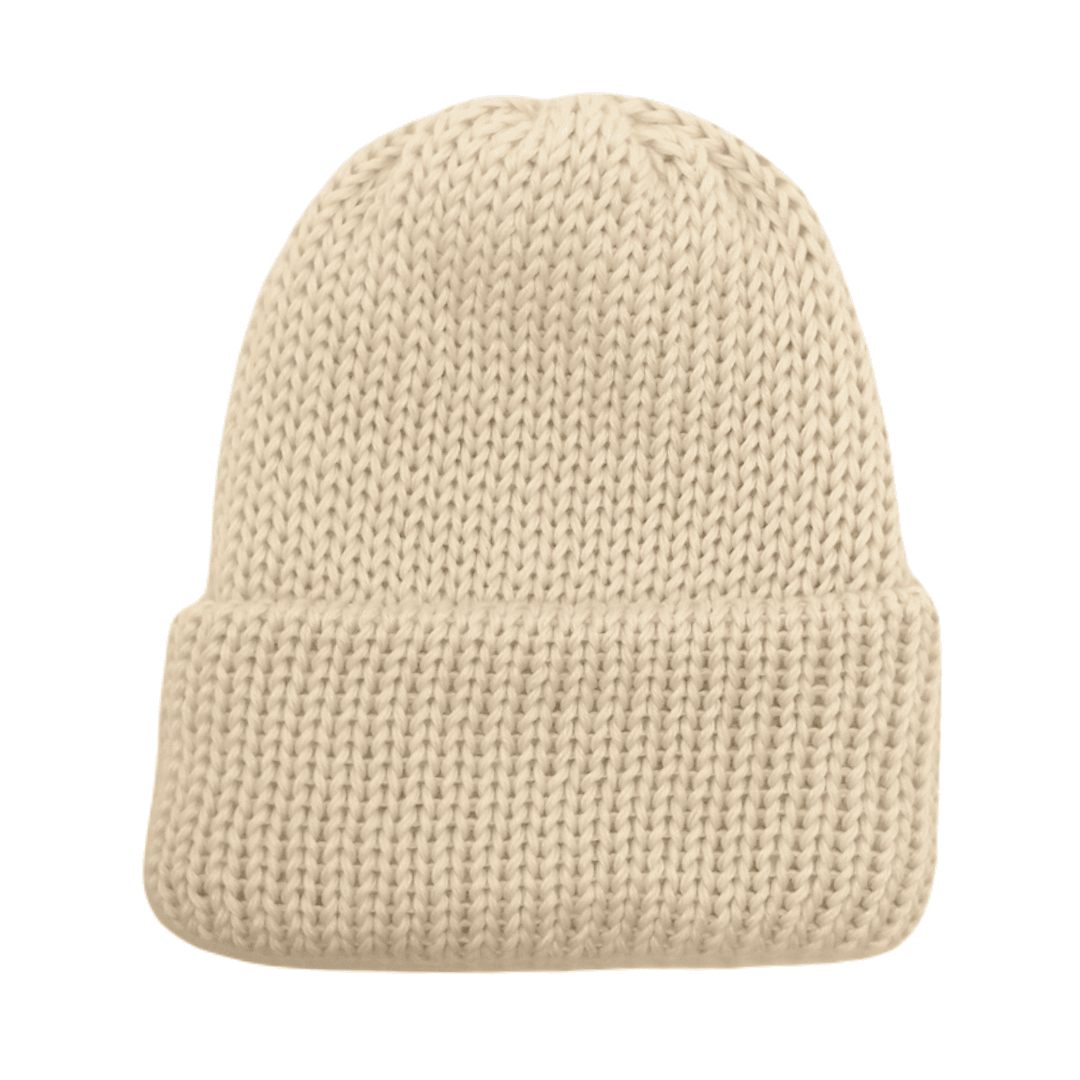 A white 50% yak / 50% silk beanie