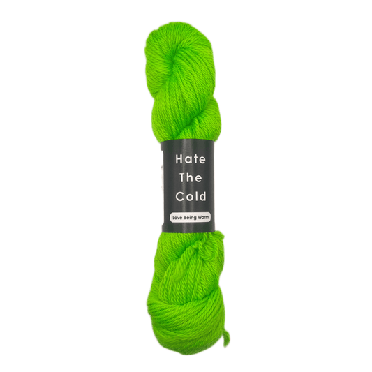 100% Peruvian Baby Alpaca Yarn in Fluorescent Green, Aran Weight