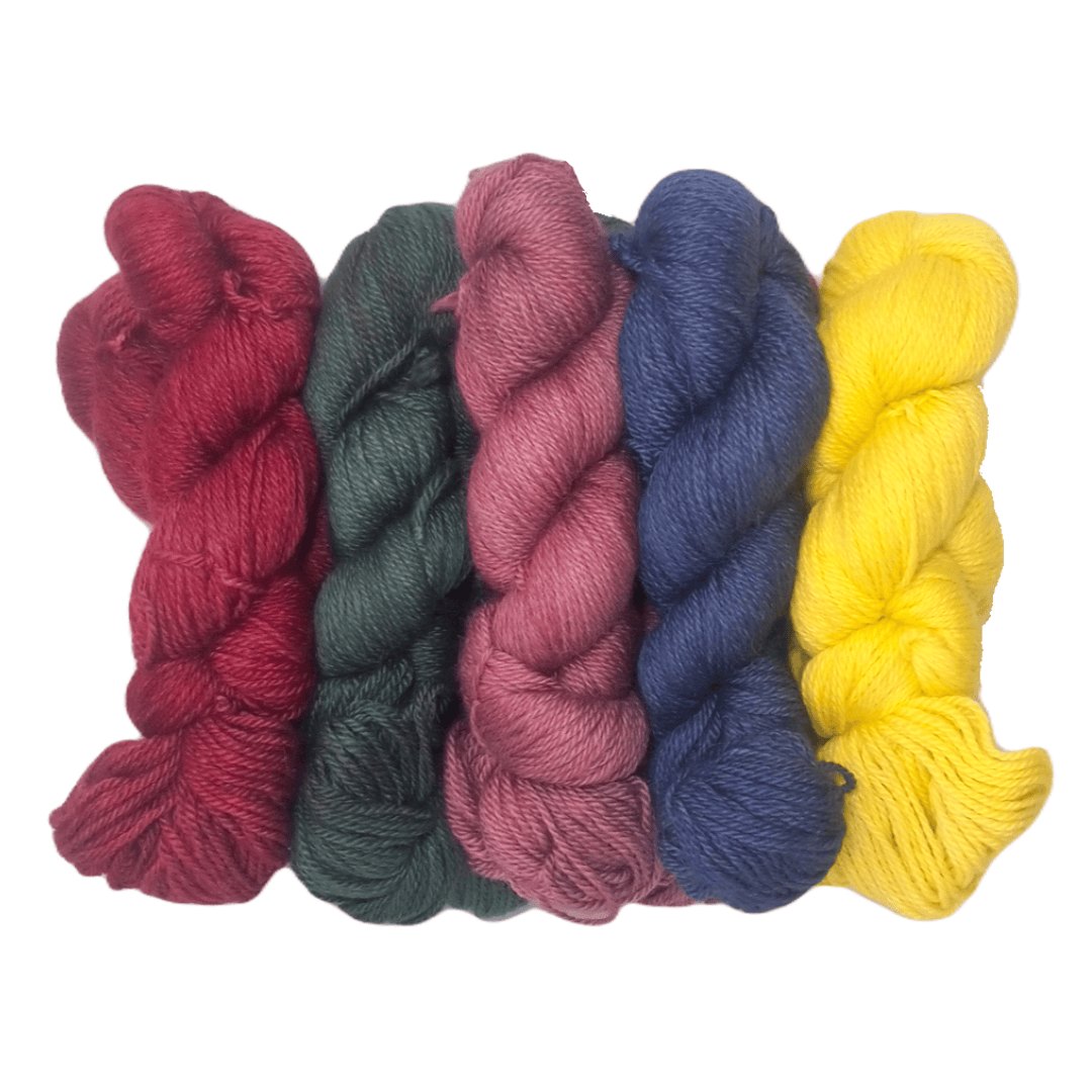 Colorful, indie-dyed alpaca yarn