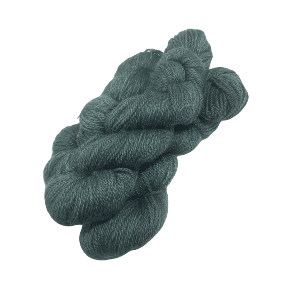 Hand-dyed green alpaca yarn