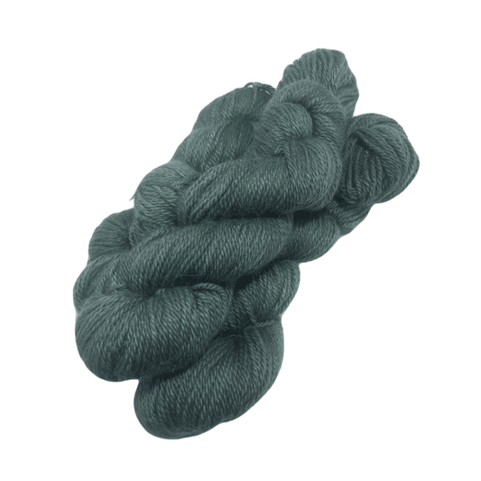 Hand-dyed green alpaca yarn