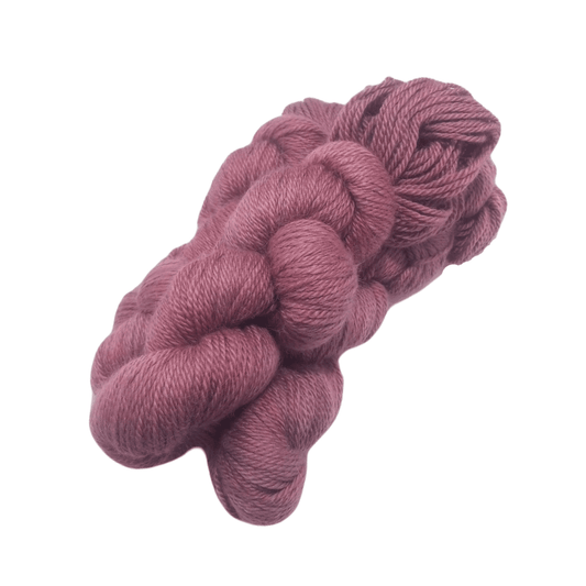 Hand-dyed purple alpaca yarn