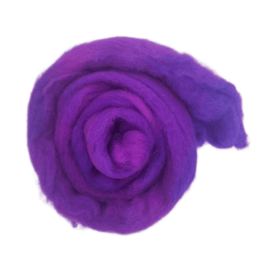 Combed Wool Top - Fluorescent Purple