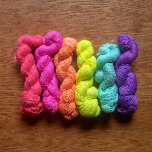 Alpaca Yarn - Fluorescent Yellow Fingering