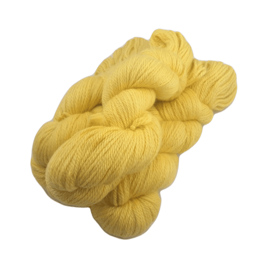 Hand-dyed yellow alpaca yarn
