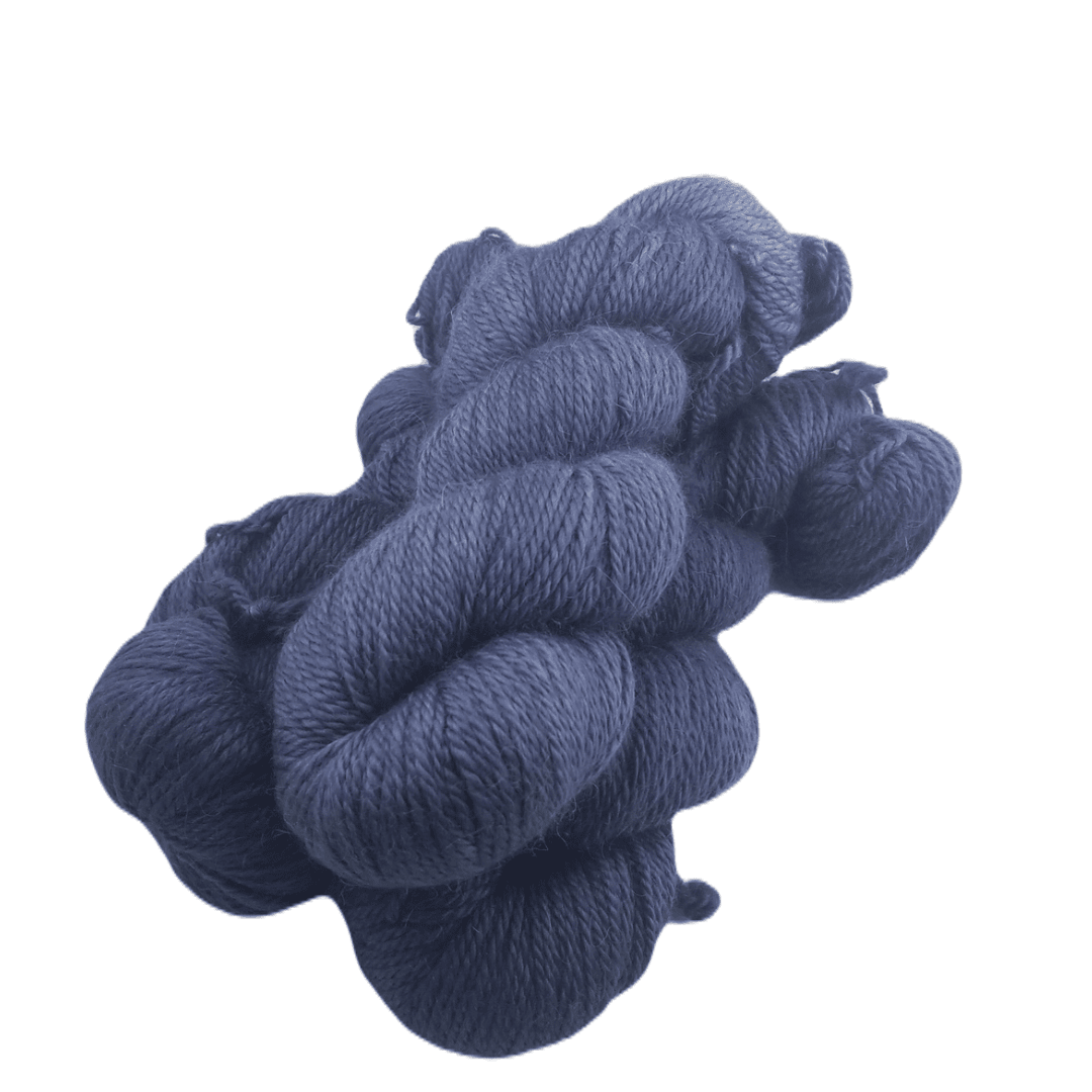 Hand-dyed blue alpaca yarn