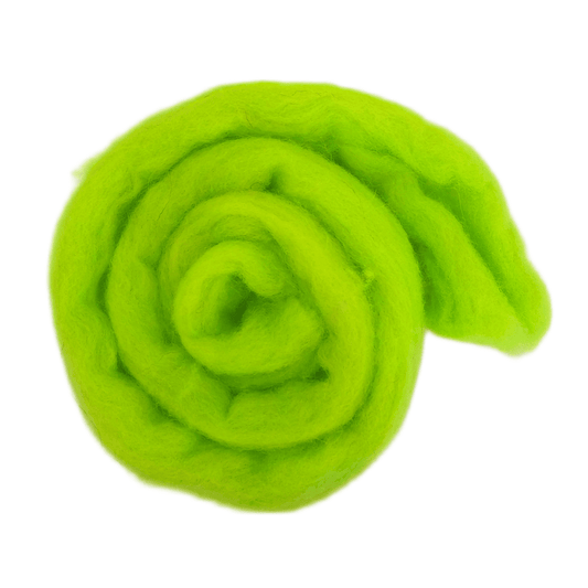 Combed Wool Top - Fluorescent Green