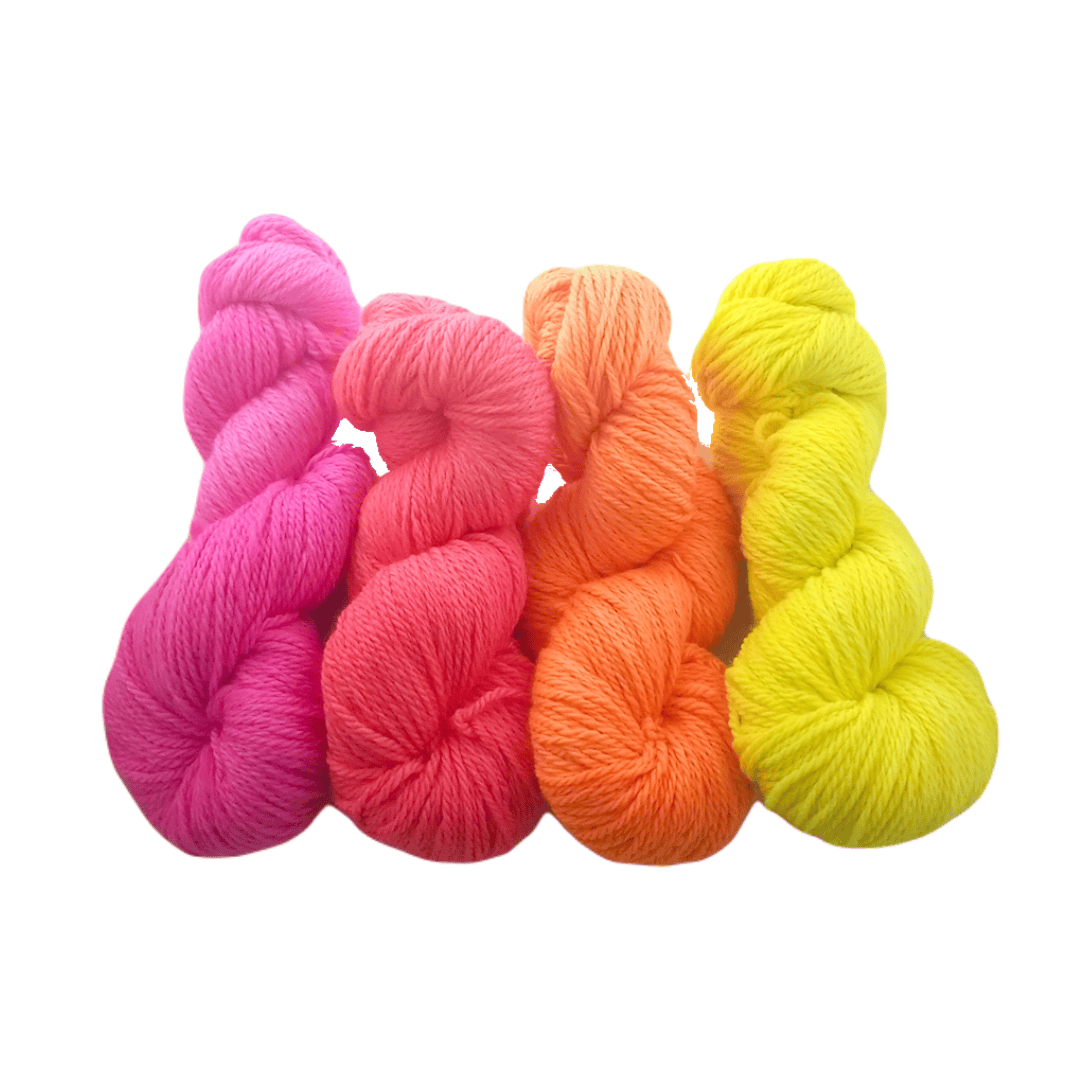Merino Wool Yarn - Fluorescent Pink Aran