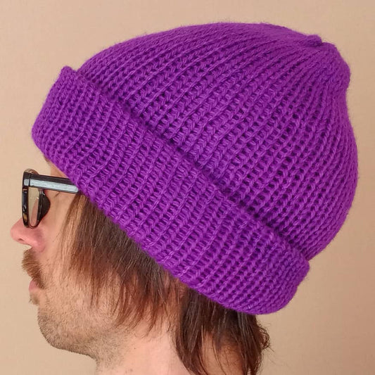 100% Baby Alpaca Beanie - Purple