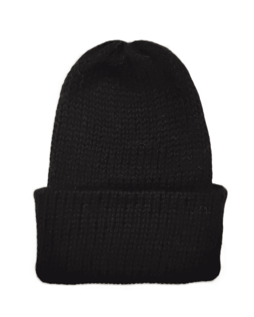 100% baby alpaca beanie in black