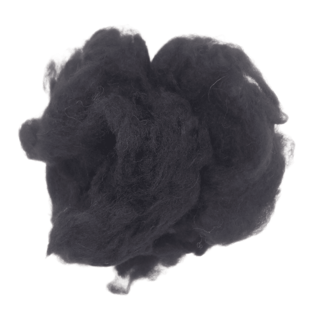 Black wool roving