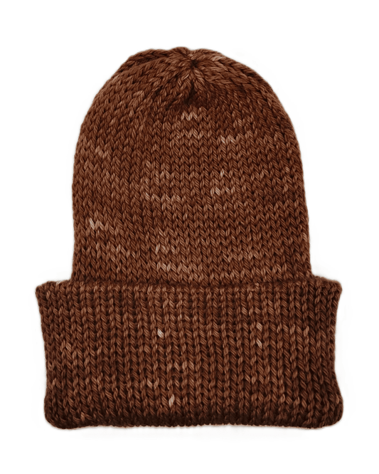 100% baby alpaca beanie in brown