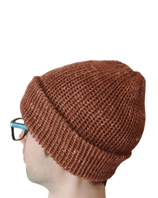 Brown 100% baby alpaca beanie