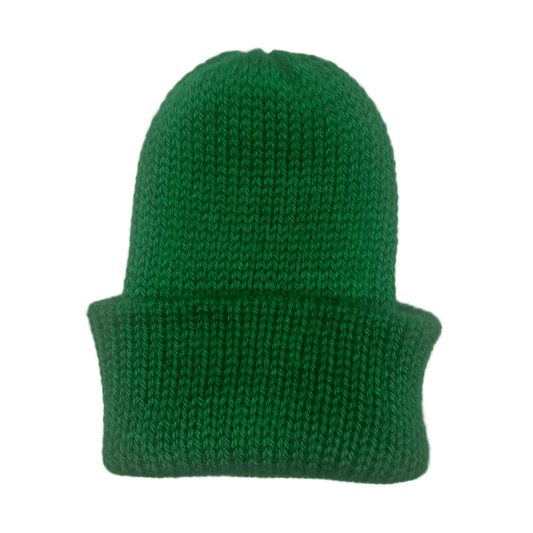 100% Peruvian baby alpaca beanie in green