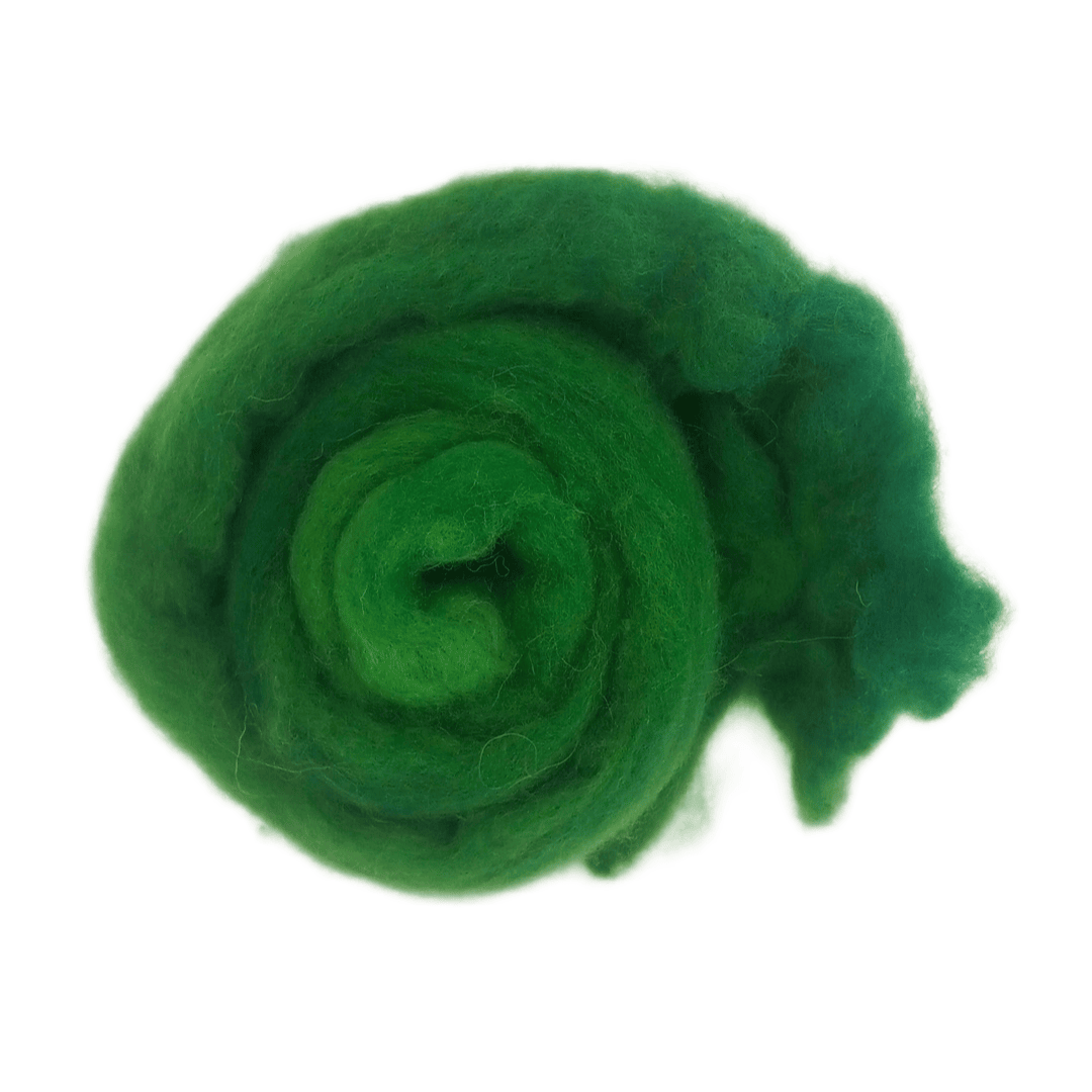 Green wool top on a white background