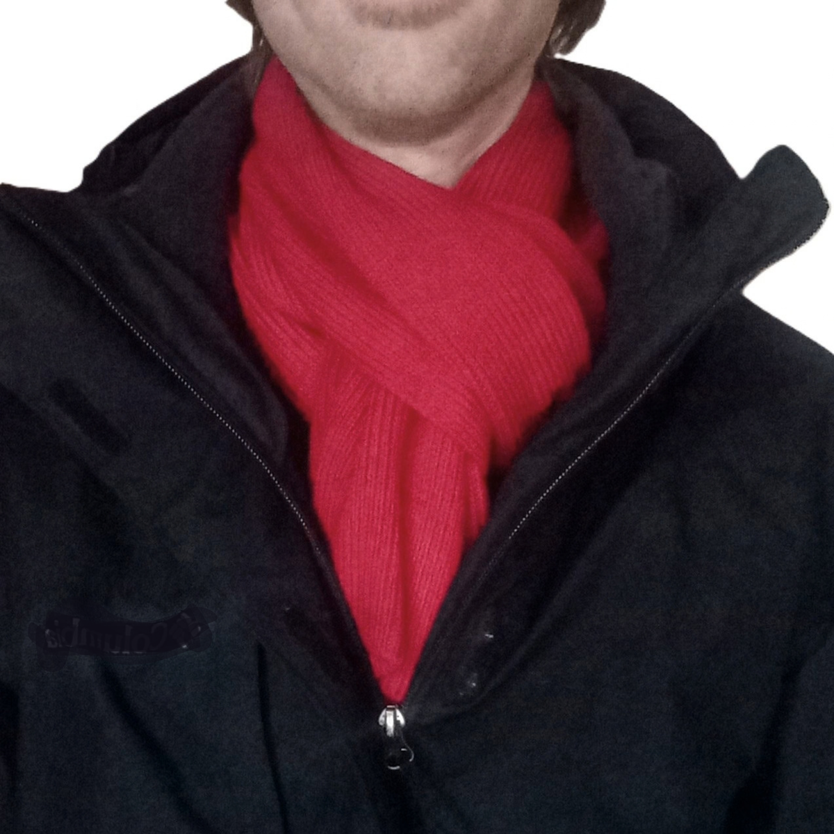 100% Merino Wool Scarf - Red - Wide