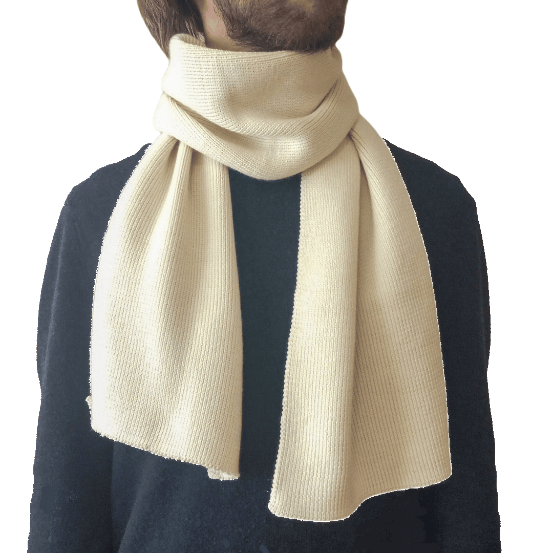 100% merino wool scarf in natural white