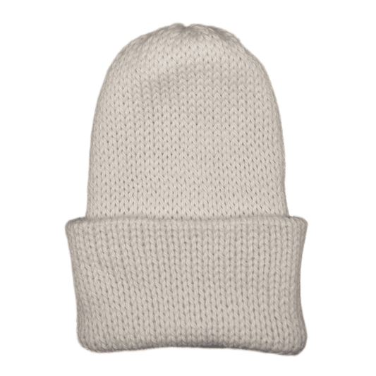 100% Peruvian baby alpaca beanie in natural white