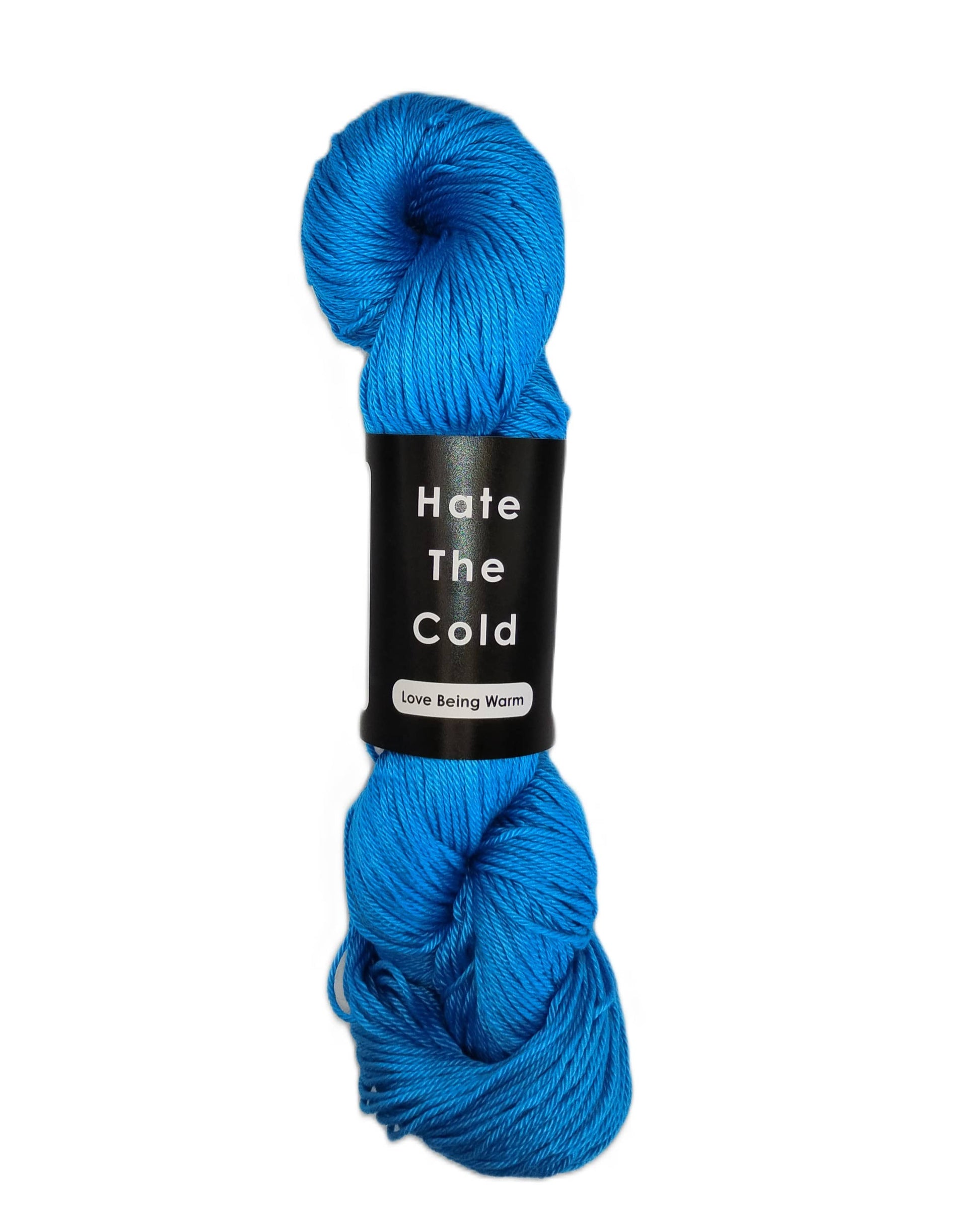 Hand-dyed pima cotton yarn in blue