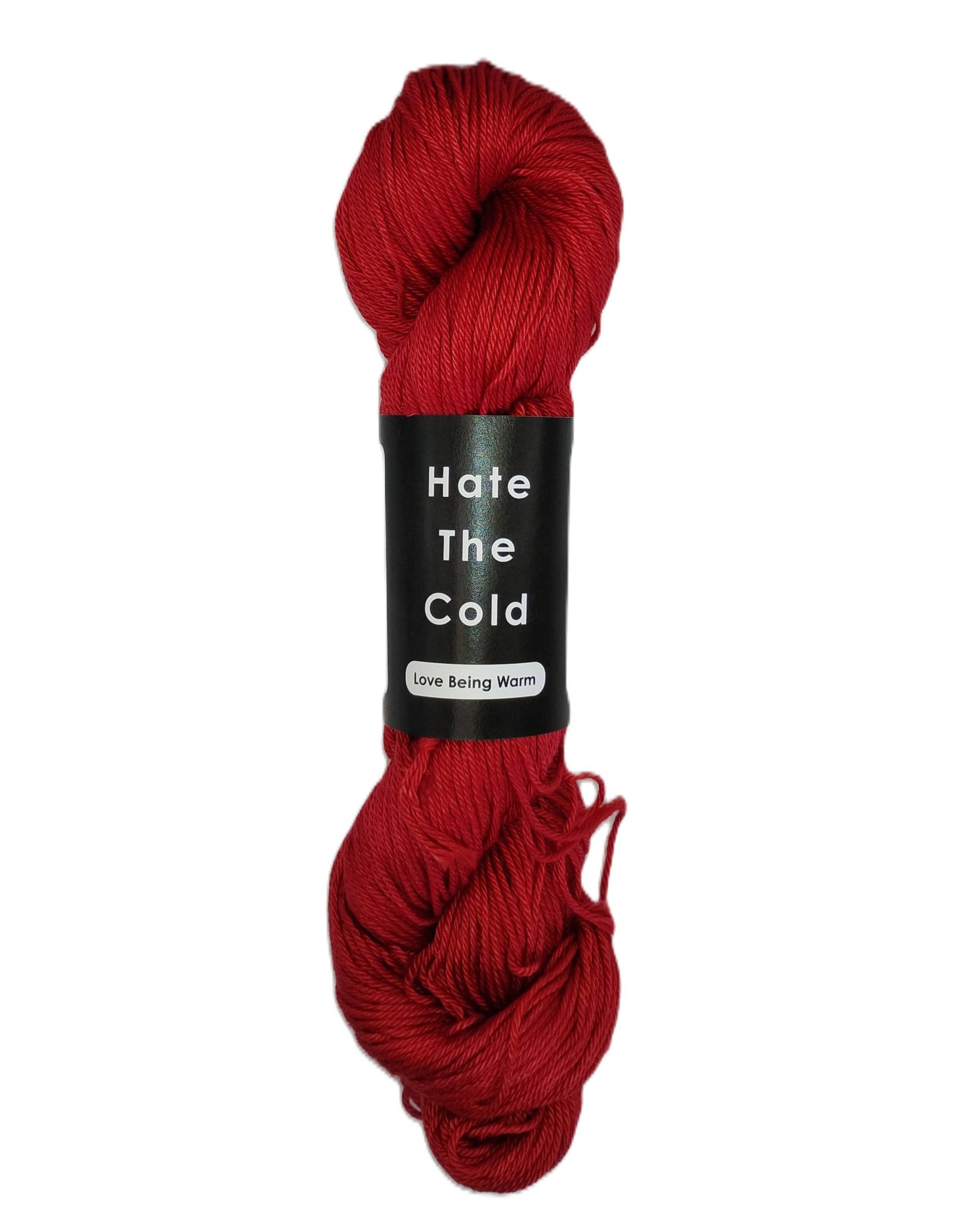 Hand-dyed pima cotton yarn in red