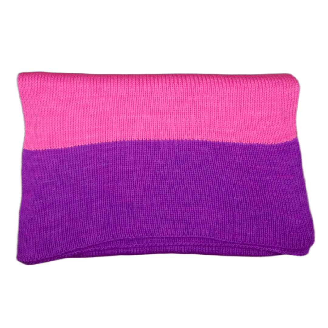 100% Australian Merino Wool scarf in pink and purple stripes
