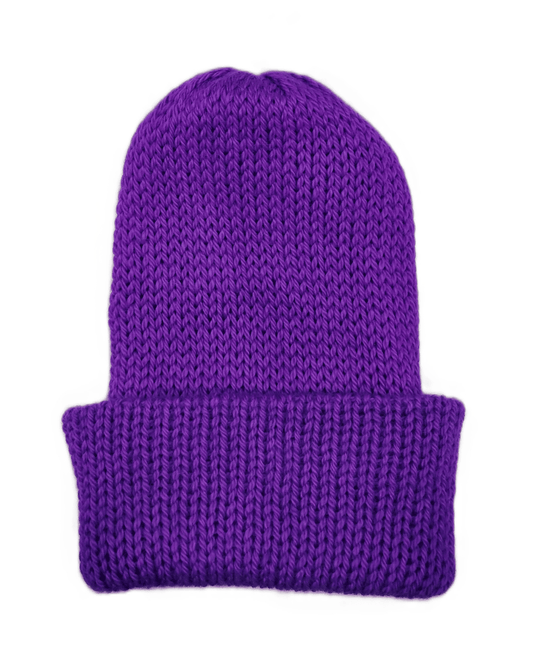 100% Baby Alpaca Beanie - Purple