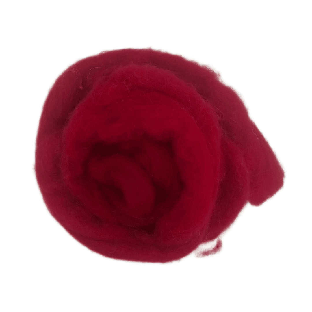 Red wool top on a white background