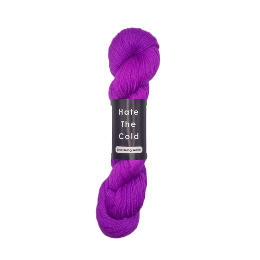 Merino Wool Yarn - Fluorescent Purple Fingering