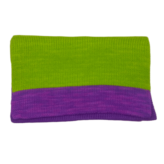 100% Merino Wool Scarf - Purple/Green