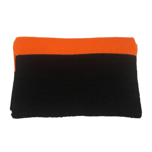 100% Merino Wool Scarf - Black/Orange