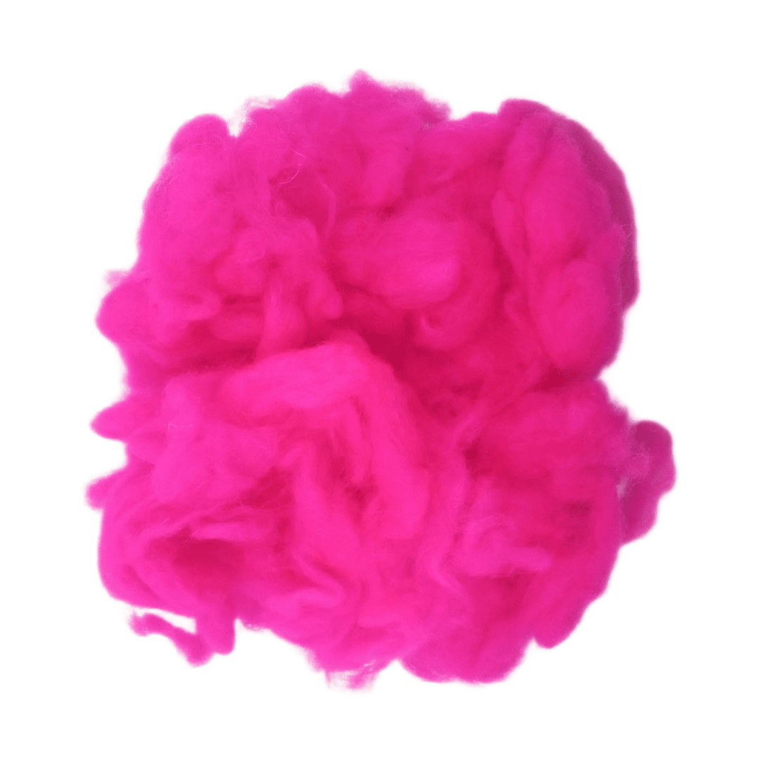 Fluorescent pink wool roving