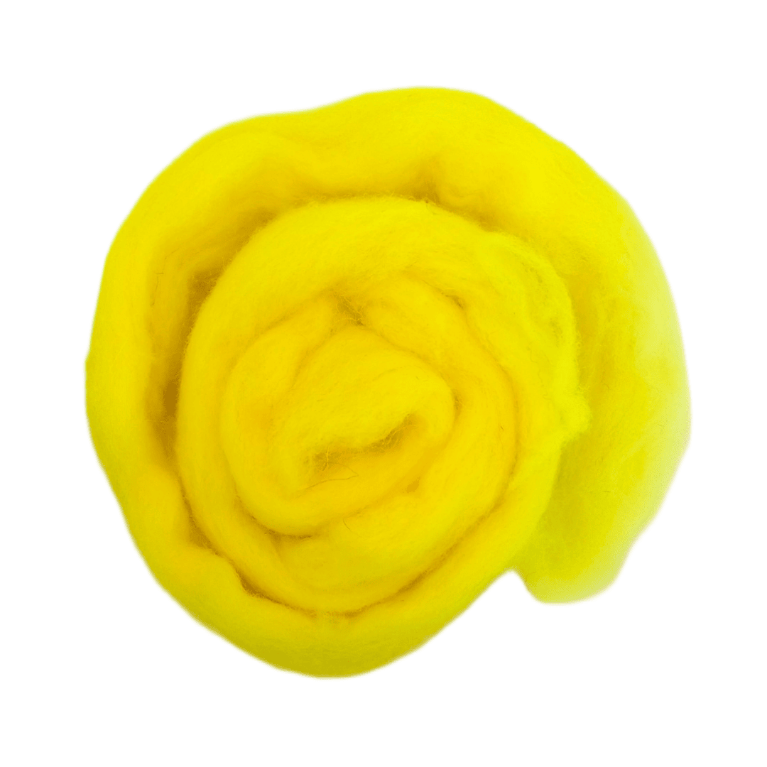 Wool top in fluorescent yellow