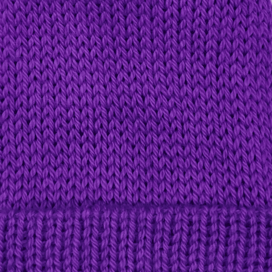 A close-up of a purple knit fabric texture.